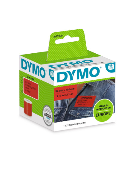 DYMO 2133399 etiqueta autoadhesiva Rectángulo redondeado Desmontable Rojo 220 pieza(s)