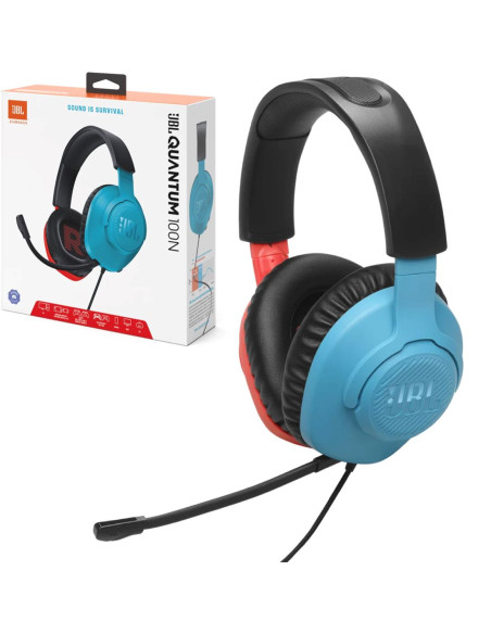 JBL Quantum 100N Auriculares Alámbrico Diadema Juego Azul, Rojo