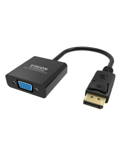 Vision TC-DPVGA/BL adaptador de cable de vÍ­deo DisplayPort VGA (D-Sub) Negro