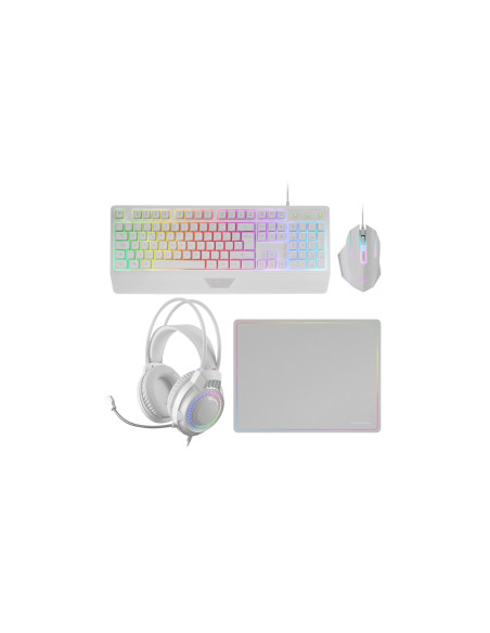 Mars Gaming MCP124PRO, Combo Gaming 4en1, Teclado RGB H-Mech con