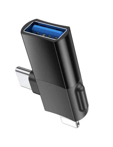 Hoco UA17 Adaptador 2-1 USB-A a USB-C y Lightning