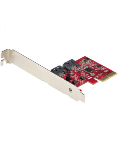 StarTech.com Tarjeta PCIe SATA - Tarjeta PCI Express Controladora de 2 Puertos SATA de 6Gbps - Perfil Completo o Bajo - Adaptado