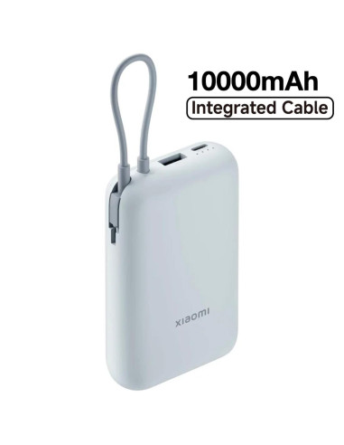 POWERBANK BATERÍA EXTERNA 10.000MAH XIAOMI CON CABLE INTEGRADO AZUL