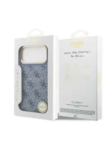 CARCASA GUESS IPHONE 17 PRO MAX EN POLIPIEL AZUL CON MAGSAFE