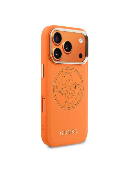 CARCASA GUESS IPHONE 17 PRO MAX CON MAGSAFE EFECTO PIEL NARANJA