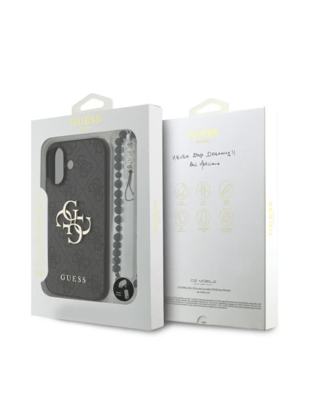 CARCASA GUESS IPHONE 17 CON CUERDA INCLUIDA LOGO COLOR NEGRA