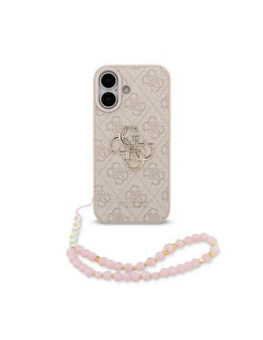 CARCASA GUESS IPHONE 17 CON CUERDA DE PERLAS ROSA