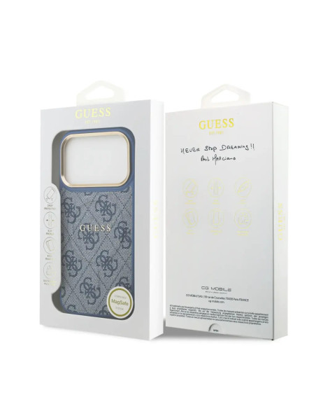 CARCASA GUESS IPHONE 17 PRO CON MAGSAFE AZUL POLIPIEL
