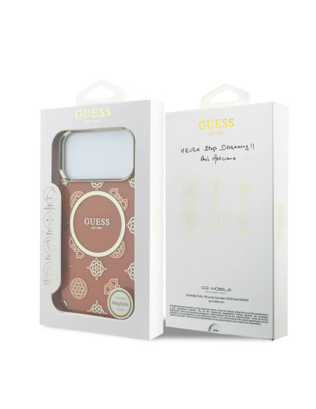 CARCASA GUESS IPHONE 17 PRO MAX CON MAGSAFE LOGOS NARANJA