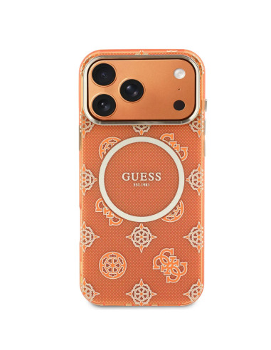 CARCASA GUESS IPHONE 17 PRO MAX CON MAGSAFE LOGOS NARANJA