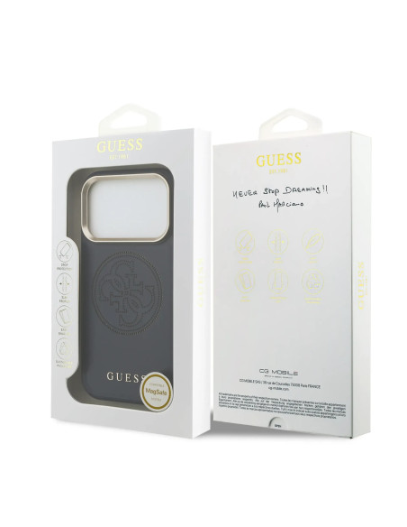 CARCASA GUESS IPHONE 17 PRO MAX NEGRA CON MAGSAFE