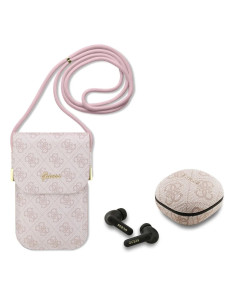 PACK BOLSO POLIPIEL ROSA CON AURICULARES TWS
