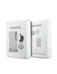 PACK BOLSO POLIPIEL ROSA CON AURICULARES TWS 2