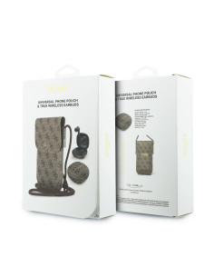 PACK BOLSO POLIPIEL MARRON CON AURICULARES TWS 2