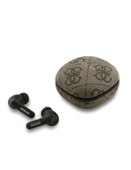PACK BOLSO POLIPIEL MARRON CON AURICULARES TWS