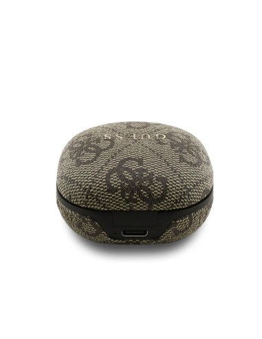 PACK BOLSO POLIPIEL MARRON CON AURICULARES TWS