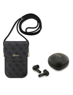 PACK BOLSO POLIPIEL NEGRO CON AURICULARES TWS