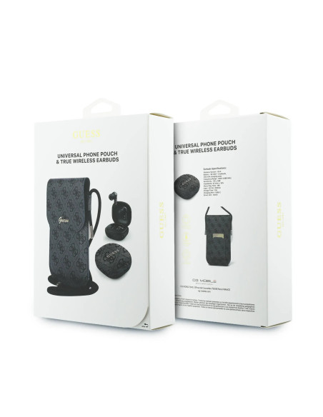 PACK BOLSO POLIPIEL NEGRO CON AURICULARES TWS