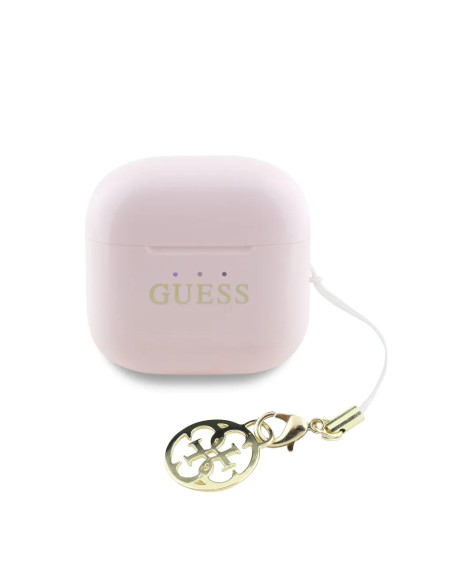 AURICULARES GUESS ROSA CON LOGO Y CHARM