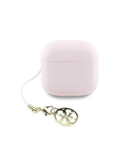 AURICULARES GUESS ROSA CON LOGO Y CHARM