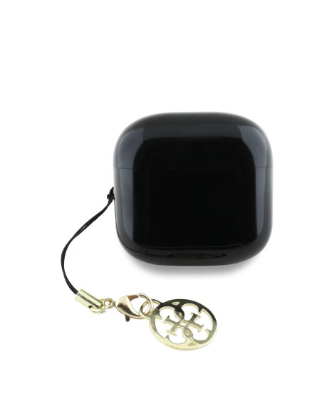 AURICULARES GUESS NEGRO CON LOGO Y CHARM