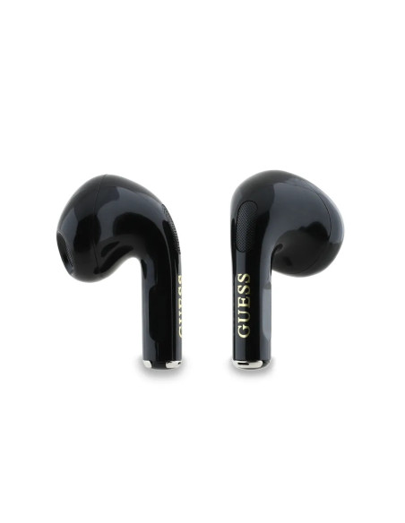 AURICULARES GUESS NEGRO CON LOGO Y CHARM