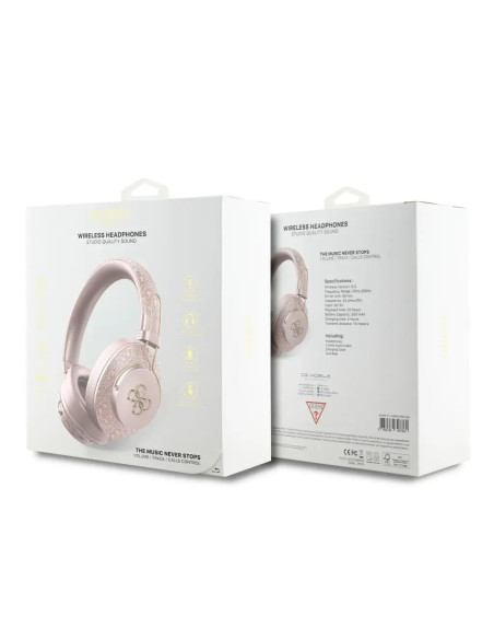 CASCOS BLUETOOTH PREMIUM CON ENC ROSA DE POLIPIEL CON LOGO