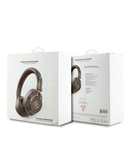 CASCOS BLUETOOTH PREMIUM CON ENC MARRON DE POLIPIEL CON LOGO