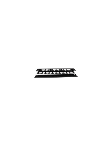 StarTech.com Panel Canaleta Horizontal de 1U con Cubierta para Gestión de Cableado en Racks y Perforaciones Laterales negro