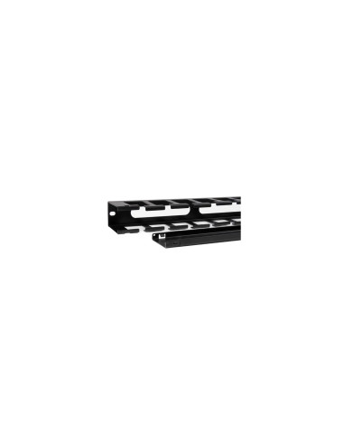 StarTech.com Panel Canaleta Horizontal de 1U con Cubierta para Gestión de Cableado en Racks y Perforaciones Laterales negro