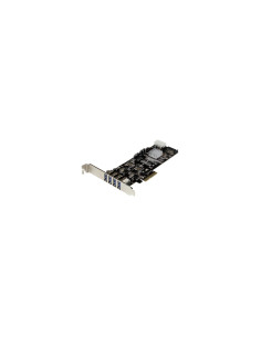 StarTech.com Adaptador Tarjeta PCI Express PCI-E 4 Puertos USB 3.0 UASP Bus Doble con Alimentación Molex SATA
