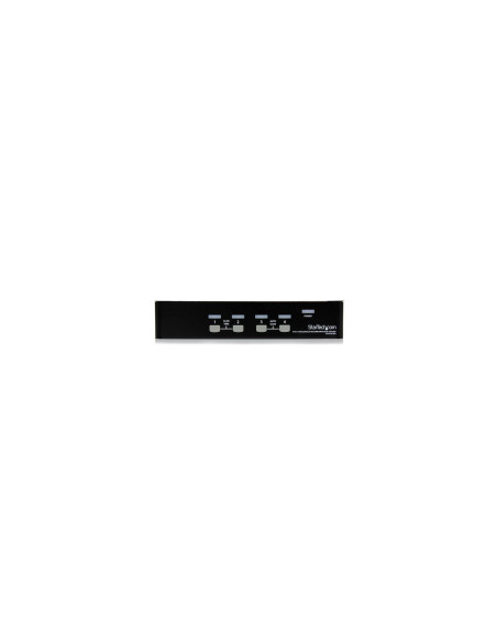 StarTech.com Conmutador Switch KVM 4 Puertos de VÍ­deo VGA USB 2.0 - 1U Rack Estante Negro