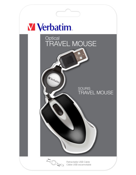 Raton Verbatim Ratón óptico de viaje Go Mini: Negro 49020