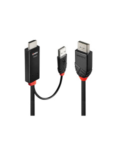 Lindy 41498 adaptador de cable de vÍ­deo 1 m HDMI + USB Type-A DisplayPort Negro