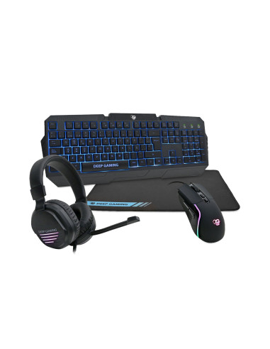 Deep Gaming Pack gaming DeepX-Wing 2 teclado Ratón incluido USB QWERTY Español Negro