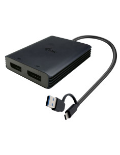 i-tec USB-A/USB-C Dual 4K/60 Hz DisplayPort Video Adapter