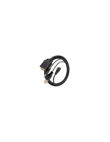 AISENS Cable Conversor HDMI a SVGA+Audio, HDMI A/M-SVGA/M+Jack 3.5/M+USB-A/M, Negro, 1.0m