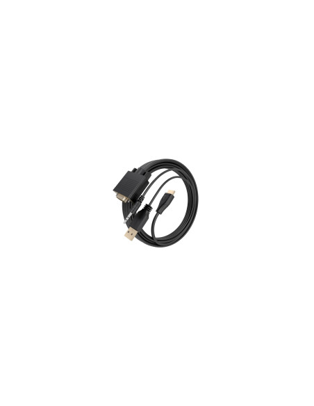 AISENS Cable Conversor HDMI a SVGA+Audio, HDMI A/M-SVGA/M+Jack 3.5/M+USB-A/M, Negro, 2.0m