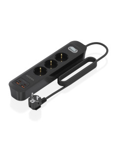 AISENS Regleta de Enchufes Multifuncion con 3 Tomas + Cargador PD3.0