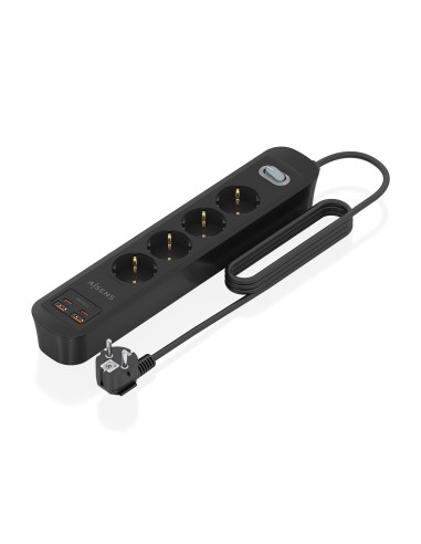 AISENS Regleta de Enchufes Multifuncion con 4 Tomas + Cargador PD3.0