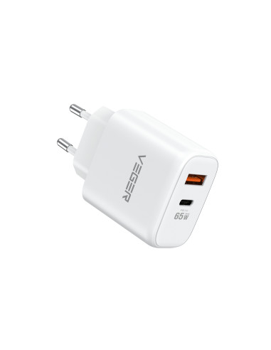 VEGER 65W1A1C cargador de dispositivo móvil Ordenador portátil, Teléfono móvil, Netbook, Portátil, PDA, Universal Blanco USB Car