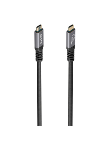AISENS Cable USB 3.2 Gen2x2 Aluminio 20Gbps 8K@30Hz 5A 100W E-Mark, Tipo USB-C/M-USB-C/M, Negro, 3.0m