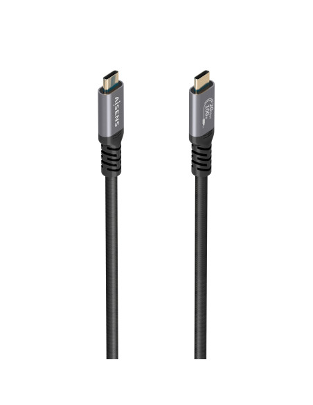 AISENS Cable USB 3.2 Gen2x2 Aluminio 20Gbps 8K@30Hz 5A 100W E-Mark, Tipo USB-C/M-USB-C/M, Negro, 3.0m