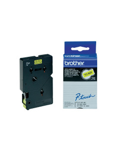 Cinta laminada brother negro sobre amarillo 12mm TC601