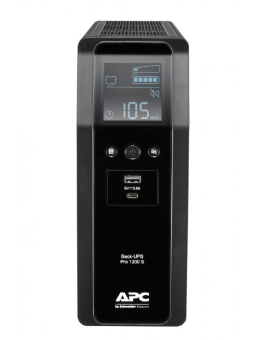APC BACK UPS PRO BR LÍ­nea interactiva 1200VA, 720 W, 8 salidas AC Negro
