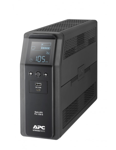 APC BACK UPS PRO BR LÍ­nea interactiva 1200VA, 720 W, 8 salidas AC Negro