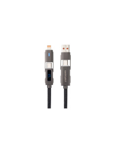 Nanocable 10.01.2501 cable USB 1 m USB A/USB C USB C/Lightning Negro