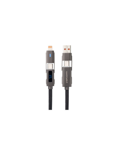 Nanocable 10.01.2501 cable USB 1 m USB A/USB C USB C/Lightning Negro