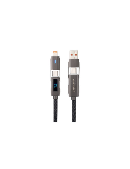 Nanocable 10.01.2501 cable USB 1 m USB A/USB C USB C/Lightning Negro