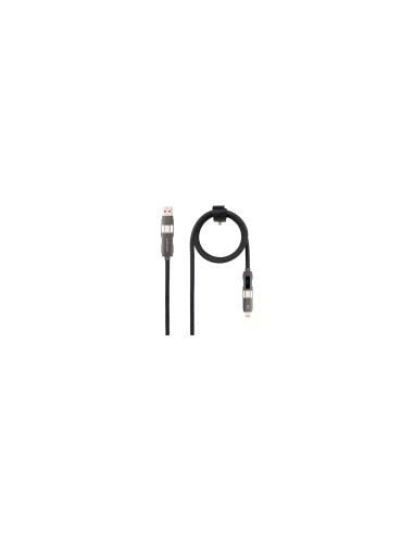Nanocable 10.01.2501 cable USB 1 m USB A/USB C USB C/Lightning Negro